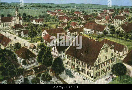 Ansichtskarte von Eugen Felle; (Technoseum Landesmuseum für Technik und Arbeit Mannheim) Motiv: Unteressendorf. Anfang des 20. Jahrhunderts 121 Felle Unteressendorf Stockfoto