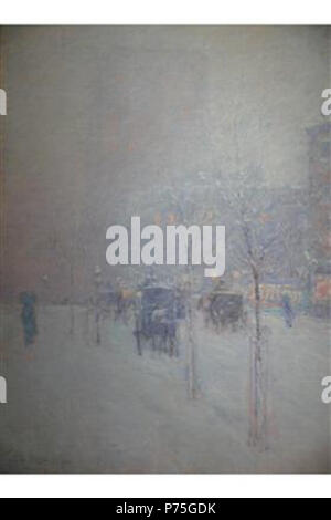 Arbeit von Childe Hassam. Vor 1935 137 Hassam-new-york - am späten Nachmittag - Winter Stockfoto