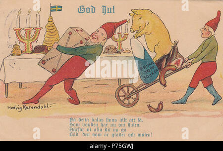 . Weihnachtskarte vor 1930 138 Hedvig Rosendahl - Weihnachten Karte 2 Stockfoto