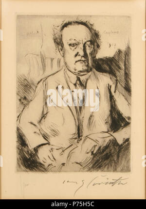 Lovis Corinth: Gerhart Hauptmann, 1917. kaltnadel Radierung artist's proof, 7.5 x 5.5 in (19,2 x 14,1 cm). 1917 159 Lovis Corinth-Gerhart Hauptmann, 1917 Stockfoto