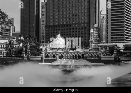 Kuala Lumpur, Malaysia - Okt 14,2017: Masjid Jamek Moschee, die im Herzen der Stadt Kuala Lumpur entfernt. Stockfoto