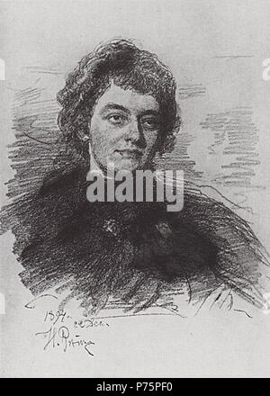 Englisch: Porträt der Dichterin, Schriftstellerin und Literaturkritikerin Zinaida Gippius Nikolayevna. Bleistift auf Papier. 34 × 24 cm. Isaak Izrailevich Brodsky flachbild Museum, St. Petersburg. Español: Retrato de La Poetisa, escritora y Crítica literaria Zinaida Gippius Nikoláyevna. Lápiz sobre Papel. 34 × 24 cm. Piso - museo Isaac Isráilevich Brodski, San Petersburgo. :,. ,. 34 × 24. -,-. 1894 127 Gippius von Repin Stockfoto