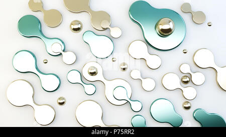Grün und Gold abstrakt Hintergrund 3D-Rendering Stockfoto