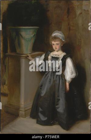 . Deutsch: "Der Herr Abgeordnete Laura Lister. Englisch: Porträt eines jungen Mädchens in einem schwarzen satin-kleid. 1896 148 John Singer Sargent - der Herr Abgeordnete Laura Lister-FM 1943.156 Stockfoto