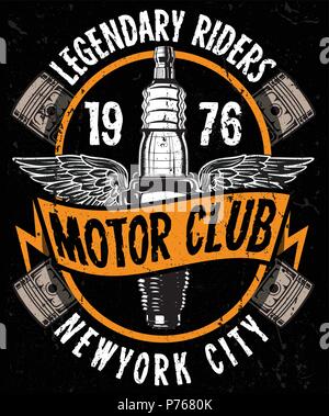 Motorrad Typografie, t-shirt, Grafiken, Vektoren Stock Vektor