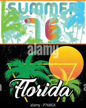 Florida Segeln poster Design Template Stock Vektor
