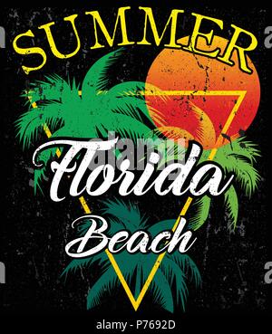 Sommer Strand Vektor Hintergrund im Retrostil Stock Vektor