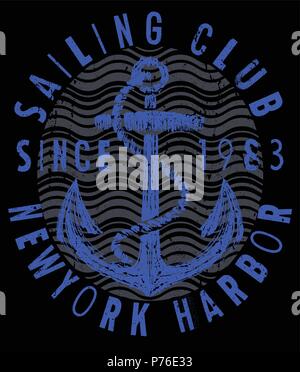 Segeln poster Design vorlage. Zusammenfassung Hintergrund mit Segelboot, das Meer und den Sonnenuntergang. Stock Vektor