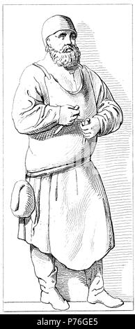 Statue von Peter Vischer der Ältere (C. 1455 - 7. Januar 1529) war ein deutscher Bildhauer, der Sohn von Hermann Vischer, und die berühmteste Mitglied der merkte Vischer Familie von Nürnberg, digital verbesserte Reproduktion einer Vorlage drucken aus dem Jahr 1881 Stockfoto