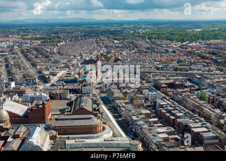 Blick von oben am Blackpool Tower Stockfoto
