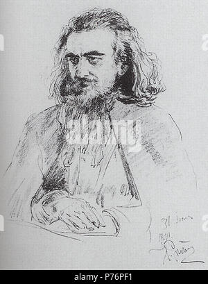 Englisch: Porträt des Philosophen, Dichter und Literaturkritiker Wladimir Sergejewitsch Solowjow. Bleistift auf Papier. 34,3 × 23,6 cm. Isaak Izrailevich Brodsky flachbild Museum, St. Petersburg. Español: Retrato del filósofo, Poeta y crítico literario Vladímir Sergueyévich Solovióv. Lápiz sobre Papel. 34,3 × 23,6 cm. Piso - museo Isaac Isráilevich Brodski, San Petersburgo. :,,. ,. 34,3 × 23,6. -,-. 1891 226 Vladimir Soloviov von Repin Stockfoto