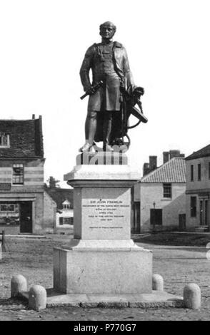 Englisch: Bild von Sir John Franklin Statue in Spilsby, Lincolnshire, England. Foto ca. 1880, unbekannter Fotograf. Original Foto derzeit durch staatliche Bibliothek von Tasmanien statt. Bild Quelle: http://images.statelibrary.tas.gov.au/Fullimage.aspLetter=S&Title=Sir+John+Franklin's+statue%%%%%%%%2C+Spilsbury%%%%%%%%2C+Lincolnshire&ID=AUTAS001126073261. 1 Franklin Statue Stockfoto