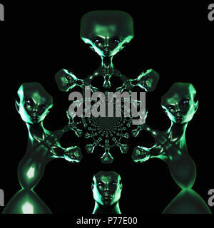 Digitale 3D-Darstellung einer Fremden Stockfoto