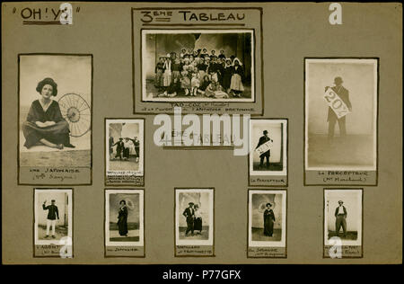 Français: Planche Foto des Acteurs de 3e et 4e Actes de l'opérette" Oh Ys' de Maurice Marchand. 1924 2 Acteurs Oh Ys Maurice Marchand, 01. Stockfoto