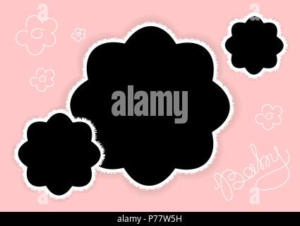 Collage blumen Bilderrahmen Vorlage für Kind oder Baby. Vector Illustration. Stock Vektor