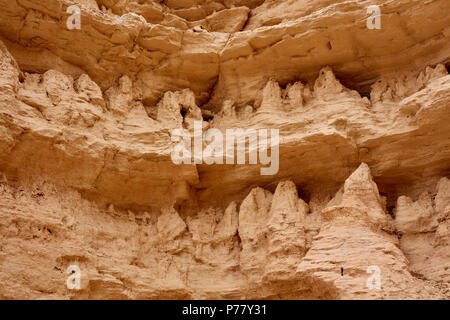 Low Angle View ungewöhnliche Haltbarkeit wie erodierten Felsformationen in Castle Rock Badlands, einem beliebten Reiseziel in Kansas, USA Stockfoto