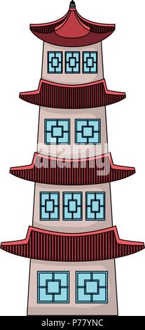 Südkorea Design mit Seoul Tower Symbol auf weißem Hintergrund, Vector Illustration Stock Vektor