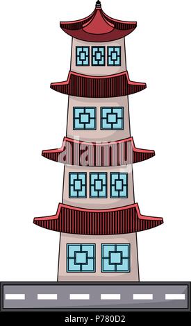 Südkorea Design mit Seoul Tower Symbol auf weißem Hintergrund, Vector Illustration Stock Vektor