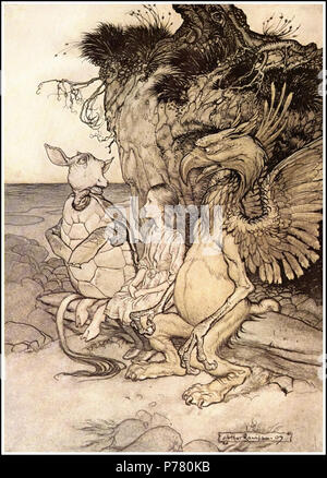 . Englisch: Alice im Wunderland - Das Mock Turtle zog einen langen Atem und sagte: "Das ist sehr neugierig' 1907 3 Alice im Wunderland von Arthur Rackham - 13 - Das ist sehr neugierig Stockfoto