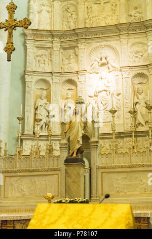 Italien Sizilien mittelalterliche Stadt Erice Monte San Giuliana La Real Chiesa Collegiata Insigne Madrice Mutter Kirche Chiesa Madre gebaut 1314 Hauptapsis Stockfoto