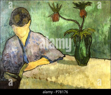 Français: BERNARD Emile, 1887 - junge Frau im Kimono, lesen. 1887 5 BERNARD Emile, 1887-Jeune femme en Kimono, Lisant Stockfoto