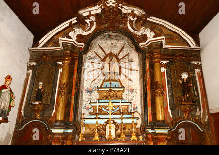 Altar und altarscreen von Sao Joao Kirche, Caminha, Provinz Minho, Nordportugal Stockfoto