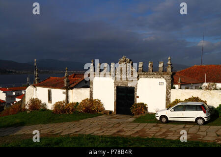 Casa de Leiras, Rio Minho im Hintergrund, Caminha, Provinz Minho, Nordportugal Stockfoto