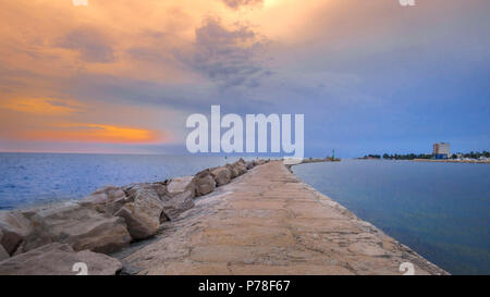 Der Hafen von Umag, Adria, Istrien, Kroatien, Europa Stockfoto