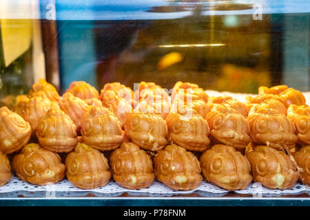 Taiyaki, japanischen Fisch geformter Kuchen in Londons Chinatown Stockfoto