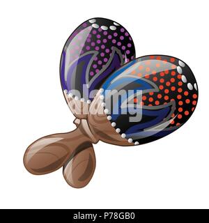 Set aus bunten Maracas auf weißem Hintergrund. Die älteste Schock - Lärm Musikinstrument der Ureinwohner von den Antillen. Stock Vektor