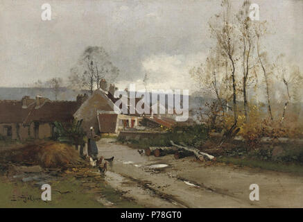 11 Eugène Galien-Laloue Fütterung der Hühner Stockfoto