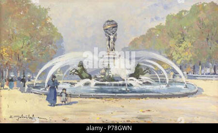 11 Eugène Galien-Laloue Paris Fontaine Stockfoto