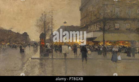 11 Eugène Galien-Laloue Paris Les Grands Boulevards Stockfoto