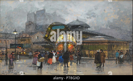 11 Eugène Galien-Laloue Paris Les Halles Stockfoto