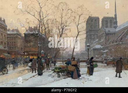 11 Eugène Galien-Laloue Paris Notre-Dame Stockfoto