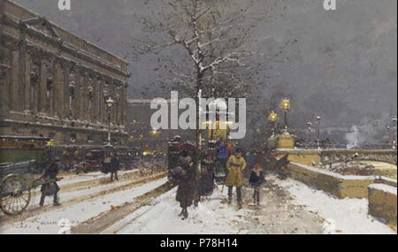 11 Eugène Galien-Laloue Paris Quai d'Orsay Stockfoto