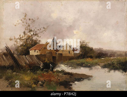 11 Eugène Galien-Laloue Dorf Au Bord De L'eau Stockfoto