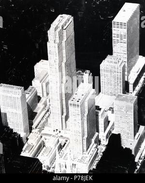 Estados Unidos de América. Nueva York. Vista aérea del Rockefeller Center. Años 1950. Stockfoto