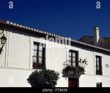 Federico Garcia Lorca (1898-1936). Die spanische Schriftstellerin. Birithplace. Federico Garcia Lorca Museum. Fassade. Fuente Vaqueros. Andalusien. Spanien. Stockfoto