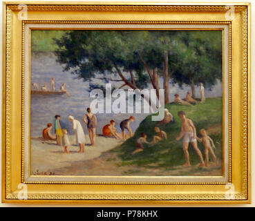 42 Maximilien LUCE, Méricourt, la Plage, 1930, Musée de l'Hôtel-Dieu, Inv. 98.04.55 Stockfoto