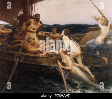 . Odysseus und die Sirenen ca. 1909 17 Herbert James Draper, Odysseus und die Sirenen Stockfoto