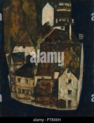 . Deutsch: English: "Tote Stadt" III ("Stadt am blauen Fluss III") tote Stadt III (Stadt am Blue River III) 1911 18 Egon Schiele - tote Stadt III (Stadt am Blue River III) - Stockfoto