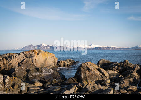 Sonnigen Strand auf den Lofoten - Norwegen Stockfoto