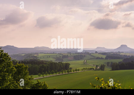 Clody und neblig Sächsische Schweiz - Deutschland Stockfoto