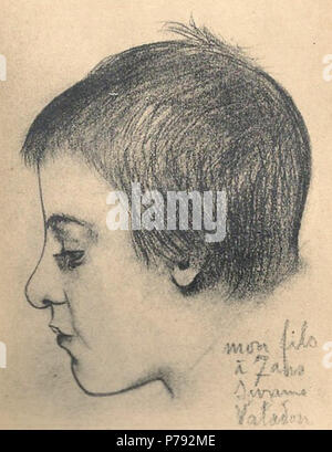 48 Portrait de Maurice Utrillo à 7 ans par sa mère Suzanne Valadon Stockfoto