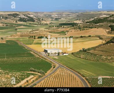 Landwirtschaftliche Landschaft. In der Nähe von Pen afiel-. Kastilien und León. Spanien. Stockfoto