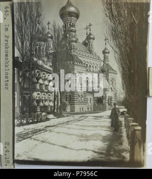 Englisch: Foto von der Ukraine aus einem Album eines unbekannten deutschen Soldaten während des Ersten Weltkrieges English genommen: Fotos aus dem Nachlaß eines Soldaten einer Sächsischen Straßenbaukompagnie an der Ostfront: Polen - Rußland - Ukraine - Weißrußland. :. 1 Januar 1919, 00:00 7 Ukraine, Kiew, Prokowskkloster, Foto 1918 Stockfoto