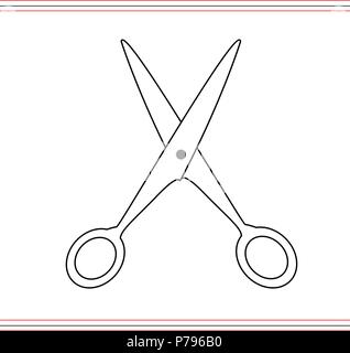 Symbol Schere. Symbol Schere schneiden. Vector Illustration. Auf weissem Hintergrund. Web design Element. Stock Vektor