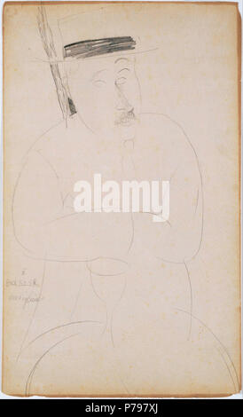 . Portrait von Adolphe Basler Undatiert 8 Amedeo Modigliani - Portrait von Adolphe Basler- Stockfoto