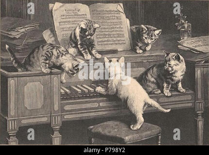 Italiano: Carl Reichert, Fuga Del Gatto (Katzenfuge) Deutsch: Katzenfuge. 1870 13 Carl Reichert - Katzenfuge Stockfoto